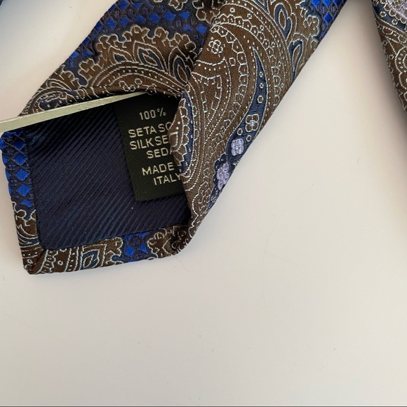 Ermenegildo Zegna Blue and Brown Tie - Picture 3 of 4